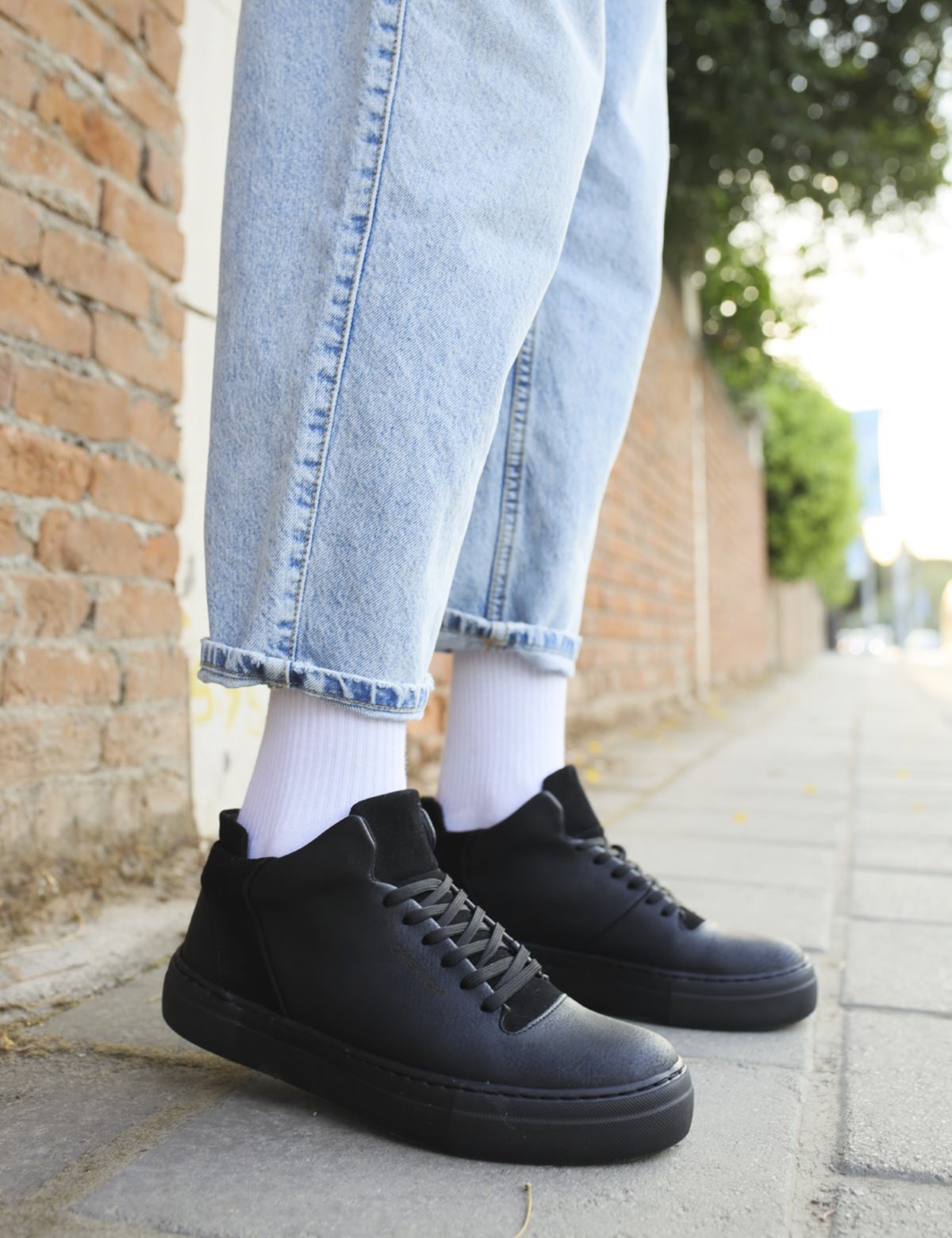 Ανδρικά μαύρα Sneakers δερματίνη CH004S φωτογραφία